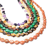 Natural Stone Flat Water Droplets Amethyst Malachite Loose Beads