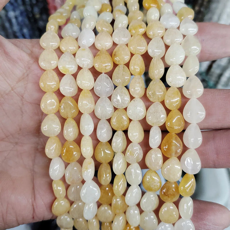 Natural Stone Flat Water Droplets Amethyst Malachite Loose Beads