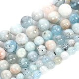 Aquamarine Round Natural Stone Beads 4-12 MM