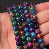 Cracked Dream Fire Dragon Veins Agates Beads 15'' 6/8/10mm