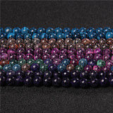 Cracked Dream Fire Dragon Veins Agates Beads 15'' 6/8/10mm