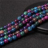 Cracked Dream Fire Dragon Veins Agates Beads 15'' 6/8/10mm