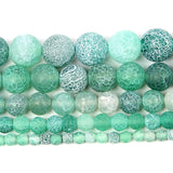Frost Green Dragon Veins Agates Beads For Jewelry Making DIY Bracelets