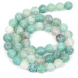 Frost Green Dragon Veins Agates Beads For Jewelry Making DIY Bracelets