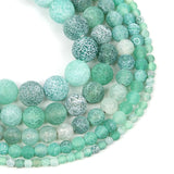 Frost Green Dragon Veins Agates Beads For Jewelry Making DIY Bracelets