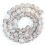 Grey Dream Fire Dragon Veins Agates Beads 4/6/8/10/12mm