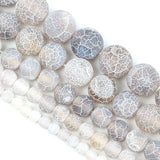 Grey Dream Fire Dragon Veins Agates Beads 4/6/8/10/12mm