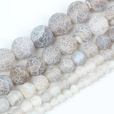 Grey Dream Fire Dragon Veins Agates Beads 4/6/8/10/12mm
