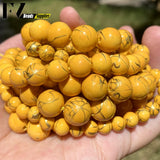 Yellow Turquoises Round Loose Beads For Jewelry Making
