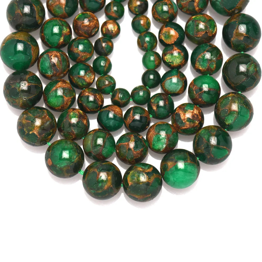 Green Colored Cloisonne Beads 6/8/10mm For DIY Bracelet Necklace HK130
