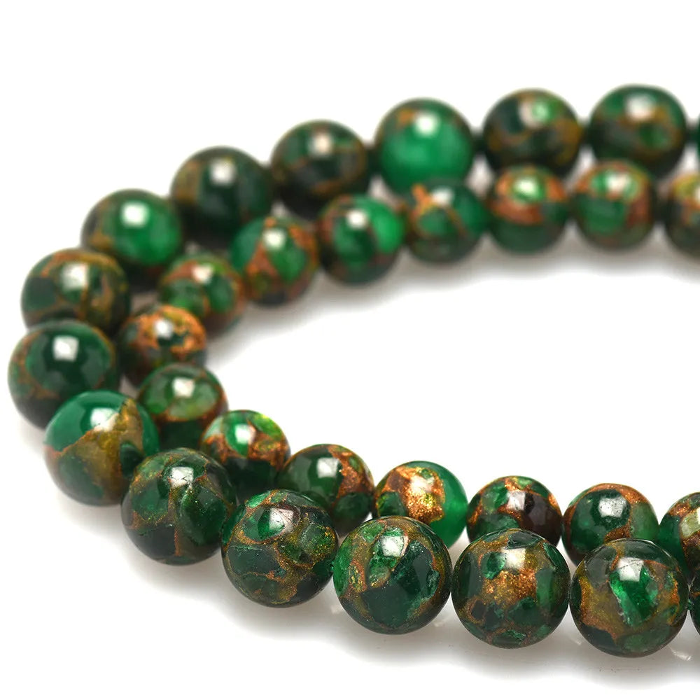 Green Colored Cloisonne Beads 6/8/10mm For DIY Bracelet Necklace HK130