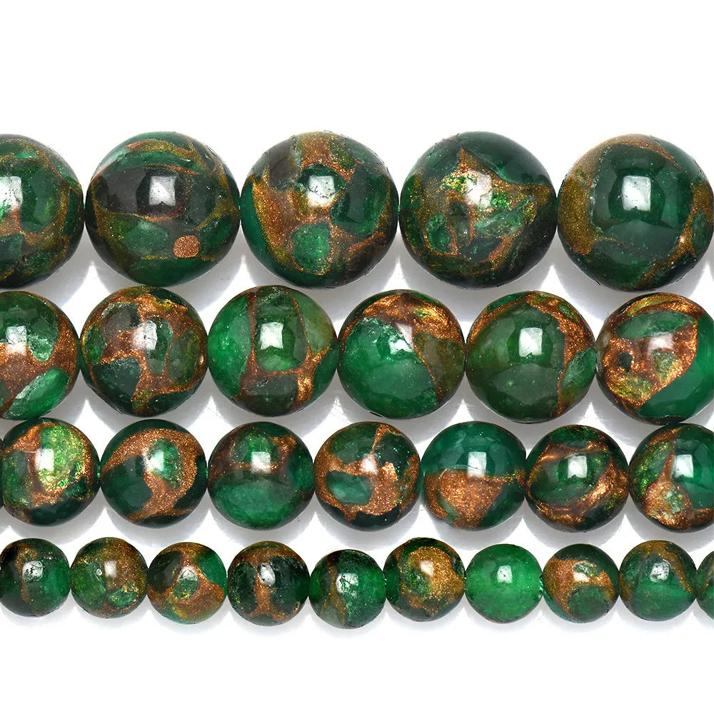 Green Colored Cloisonne Beads 6/8/10mm For DIY Bracelet Necklace HK130