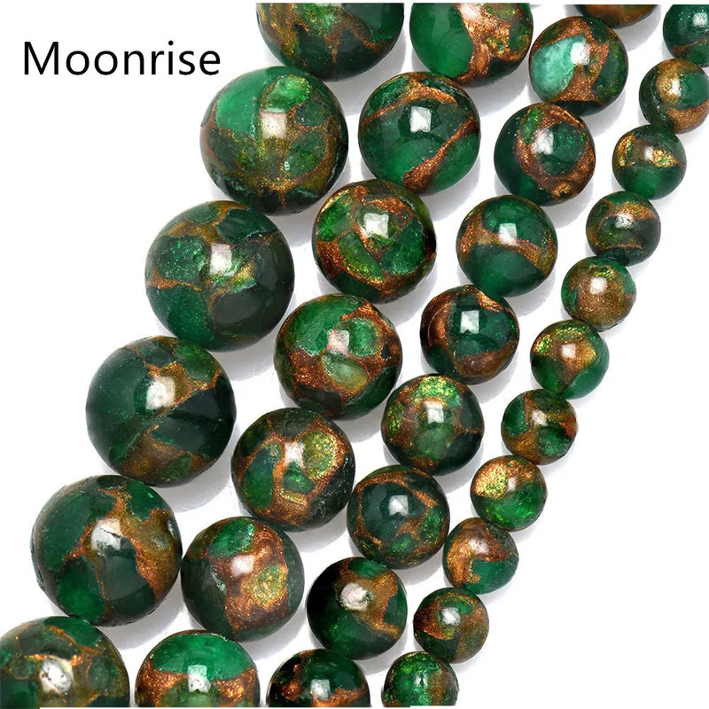 Green Colored Cloisonne Beads 6/8/10mm For DIY Bracelet Necklace HK130
