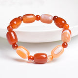 Green Agate Charm Bracelet Carnelian Bangles Summer Wristband