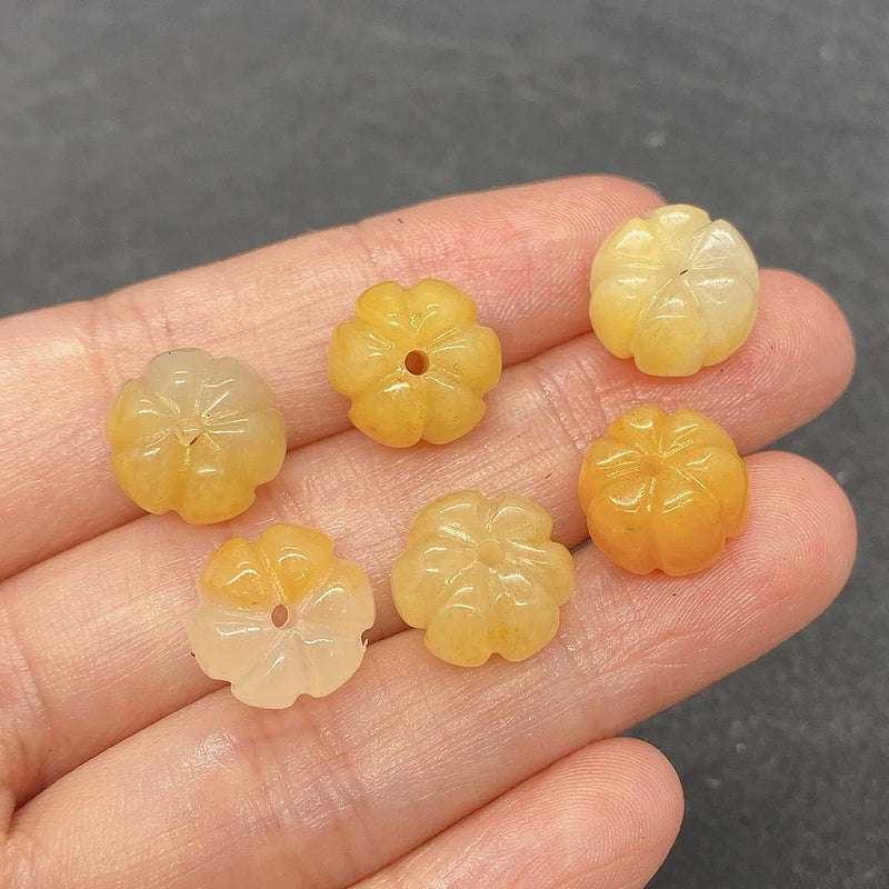 Green Aventurine Agate Stone Pumpkin Beads for Jewelry Making