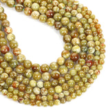 Green Dragon Stone Round Loose Beads for DIY Bracelet Making 4-12 MM