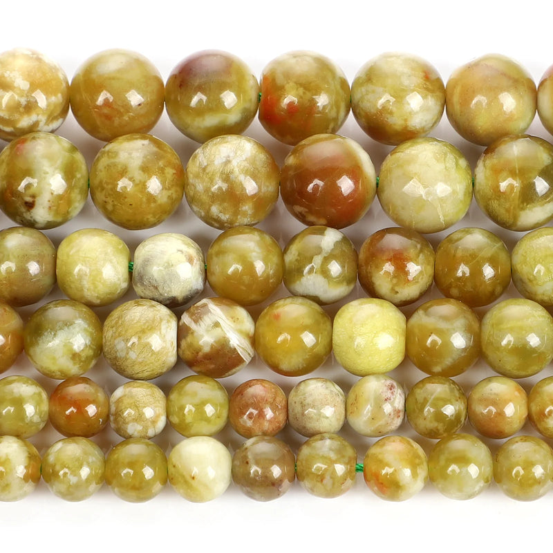 Green Dragon Stone Round Loose Beads for DIY Bracelet Making 4-12 MM