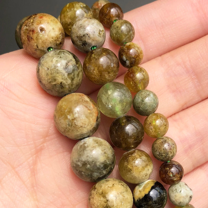 Green Garnet Natural Stone Beads 6-10mm