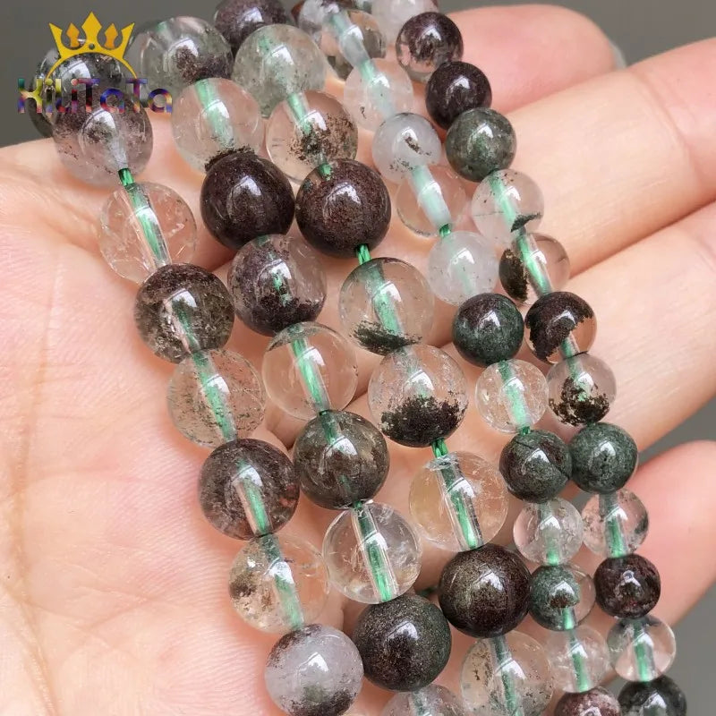 Green Ghost Quartz Round Stone Beads 4/6/8/10mm