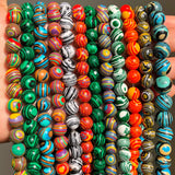 Green Malachite Round Loose Beads For DIY Bracelet Making Strand
