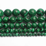 Green Malachite Round Loose Beads For DIY Bracelet Making Strand