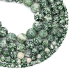 Green Spot Charm Natural Stone Beads for Jewelry Making DIY Bracelet 4-12 MM