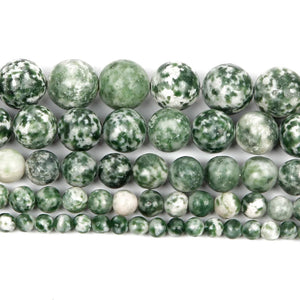 Green Spot Charm Natural Stone Beads for Jewelry Making DIY Bracelet 4-12 MM
