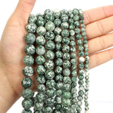 Green Spot Charm Natural Stone Beads for Jewelry Making DIY Bracelet 4-12 MM