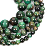 Green Tiger Eye Stone Round Beads for Jewelry Making DIY 4-12 MM
