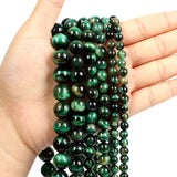 Green Tiger Eye Stone Round Beads for Jewelry Making DIY 4-12 MM