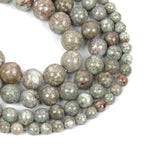 Grey Chrysanthemum Round Stone Beads for DIY Jewelry Making