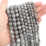 Grey Map Stone Round Beads for Jewelry Making DIY Accessories