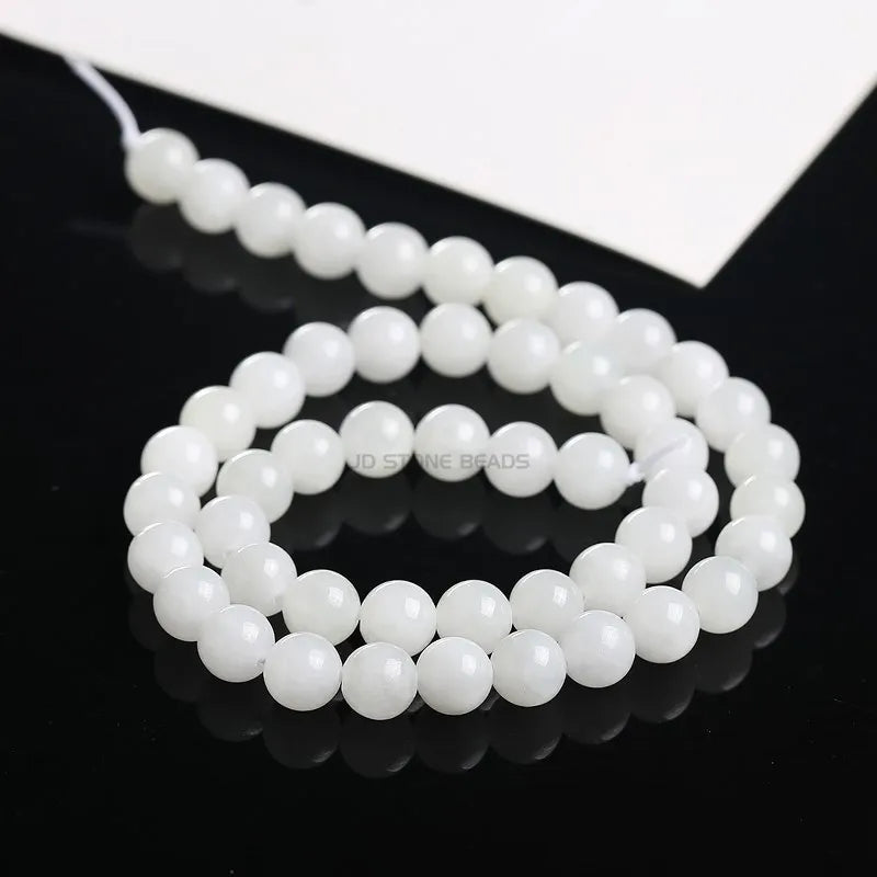Natural Stone Beads Hetian Jades Gemstone Round Spacer For Jewelry Making
