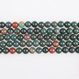 Indian Bloodstone Heliotrope Round Loose Beads 6-14mm for Jewelry Making