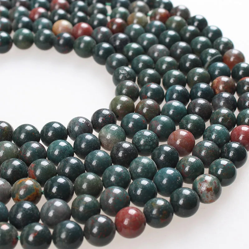 Indian Bloodstone Heliotrope Round Loose Beads 6-14mm for Jewelry Making