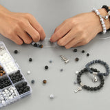 Natural Stone Beads Kit Howlite Tiger Eye Agata Sets DIY Couples Charms Bracelet