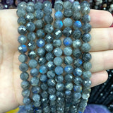 Labradorite Faceted Natural Stone Beads for DIY Bracelet