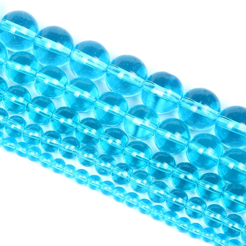 Lake Glass Round Beads Smooth Loose Beads DIY Jewelry Making 4/6/8/10/12MM