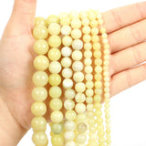 Natural Stone Beads Lemon Jade Chalcedony Round Loose Beads 4-1
