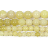 Natural Stone Beads Lemon Jade Chalcedony Round Loose Beads 4-1
