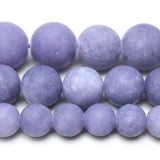 Matte Frosted Lavender Chalcedony Round Loose Beads 4/6/8/10/12mm