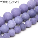 Matte Frosted Lavender Chalcedony Round Loose Beads 4/6/8/10/12mm