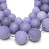 Matte Frosted Lavender Chalcedony Round Loose Beads 4/6/8/10/12mm