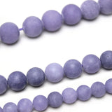 Matte Frosted Lavender Chalcedony Round Loose Beads 4/6/8/10/12mm