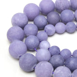 Matte Frosted Lavender Chalcedony Round Loose Beads 4/6/8/10/12mm