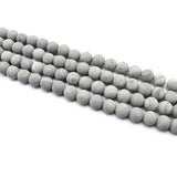 Matte Grey Wood Grain Stone Beads for Jewelry Making DIY