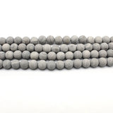 Matte Grey Wood Grain Stone Beads for Jewelry Making DIY