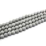 Matte Grey Wood Grain Stone Beads for Jewelry Making DIY