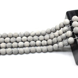 Matte Grey Wood Grain Stone Beads for Jewelry Making DIY