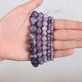 Matte Amethyst Frosted Crystal Beads 4-12mm